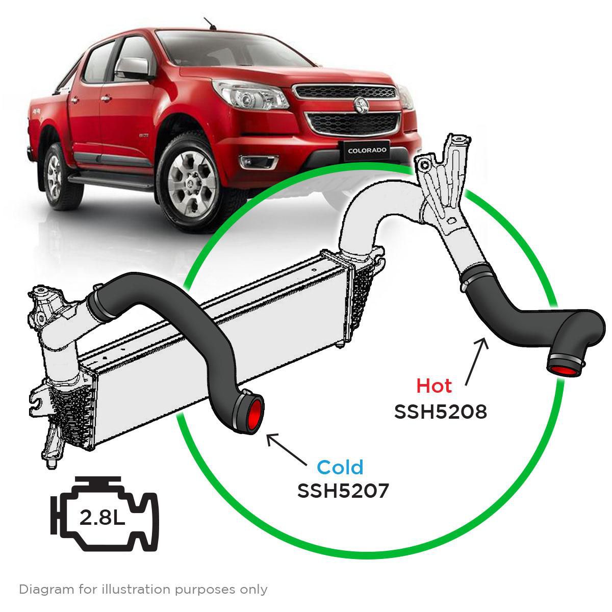 SAAS Silicone intercooler pipe Kit Holden Col RG SSH5207-KIT