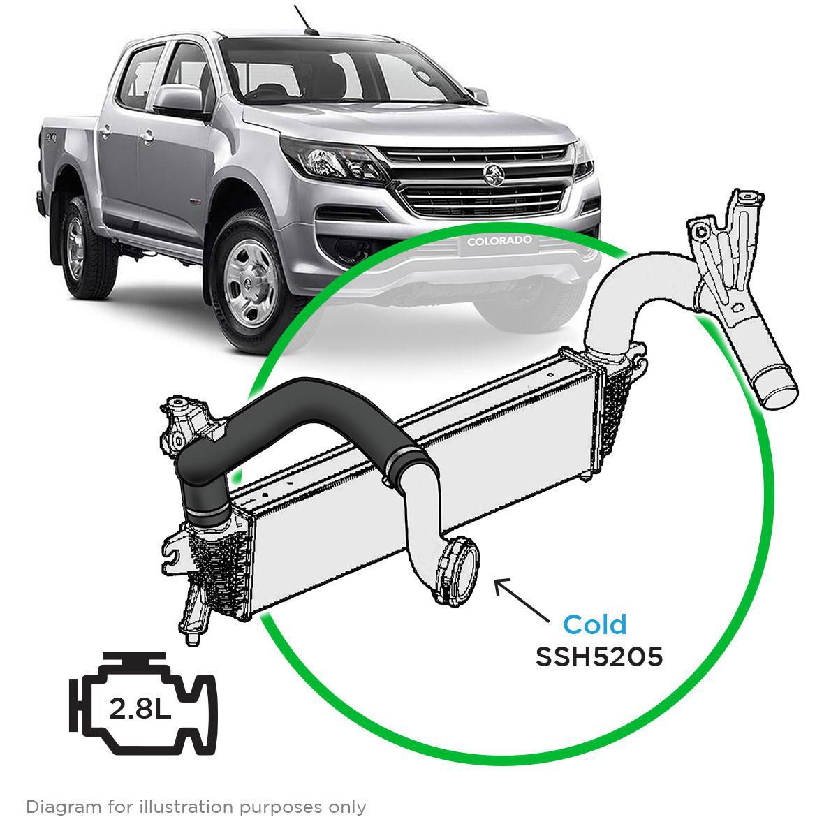 SAAS Silicone intercooler pipe Holden Col RG SSH5205