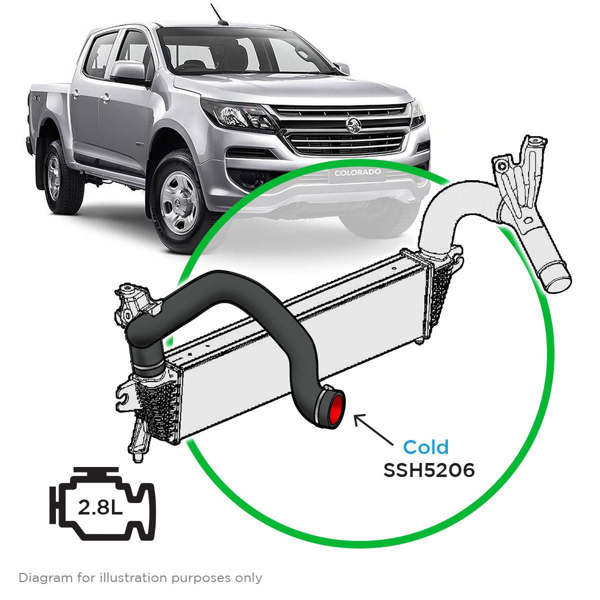 SAAS Silicone intercooler pipe Holden Col RG SSH5206