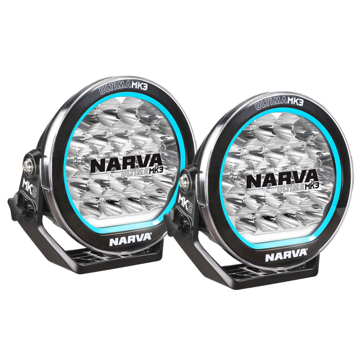 Narva Ultima 180 Mk3 Led Hybrid Driving Pair With Wiring Loom Black 71734