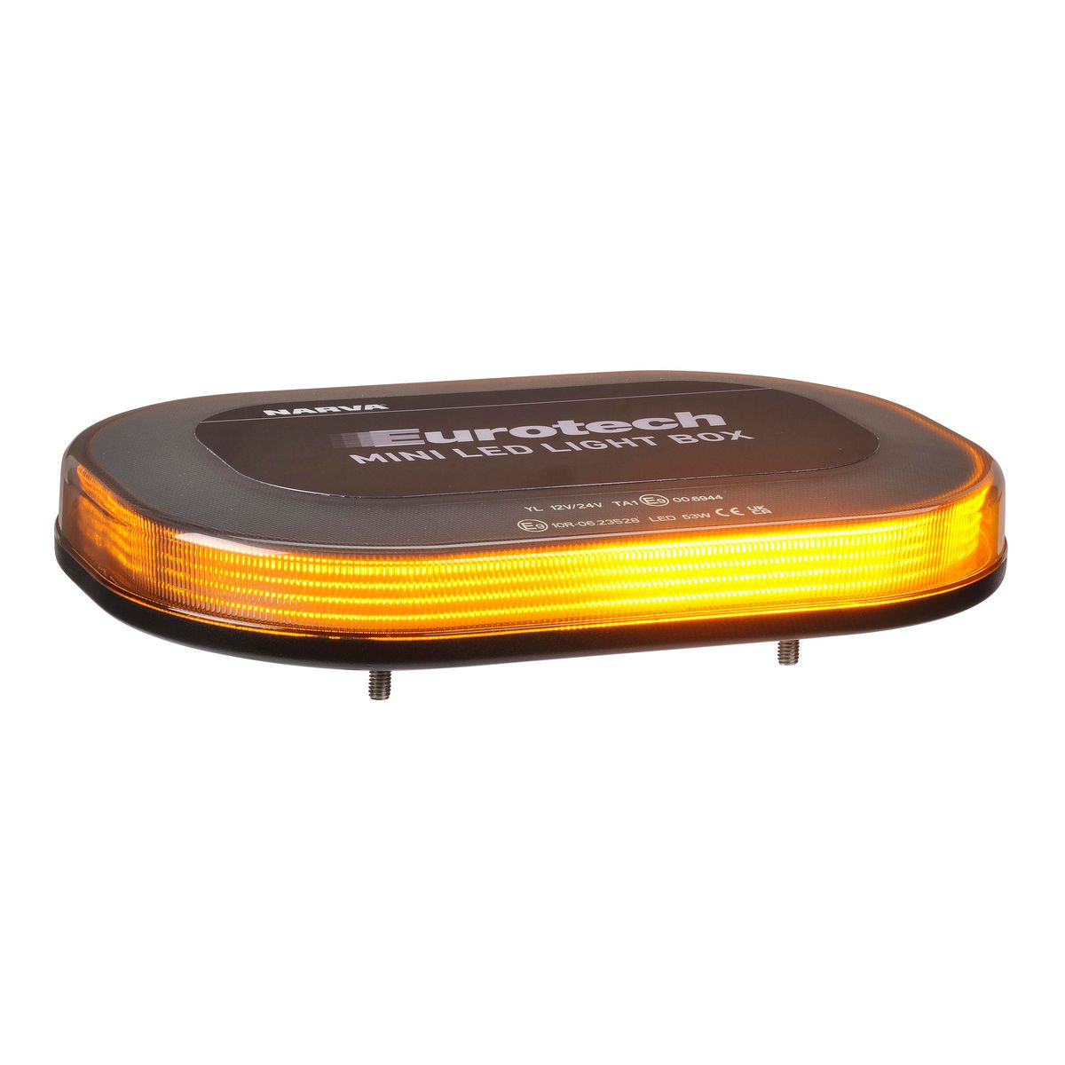 Narva Mini LED Light Box - Amber - Flange Base - Clear Smoked Lense 85010AC-1