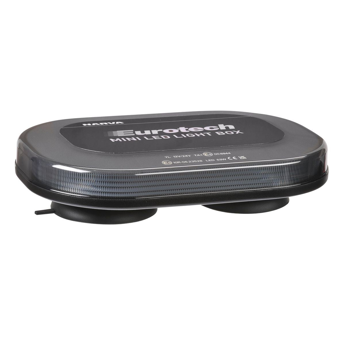 Narva 12/24 Volt 'Eurotech' Mini LED Light Box - Amber - Magnetic Base - Clear Smoked Lense 85012AC-1
