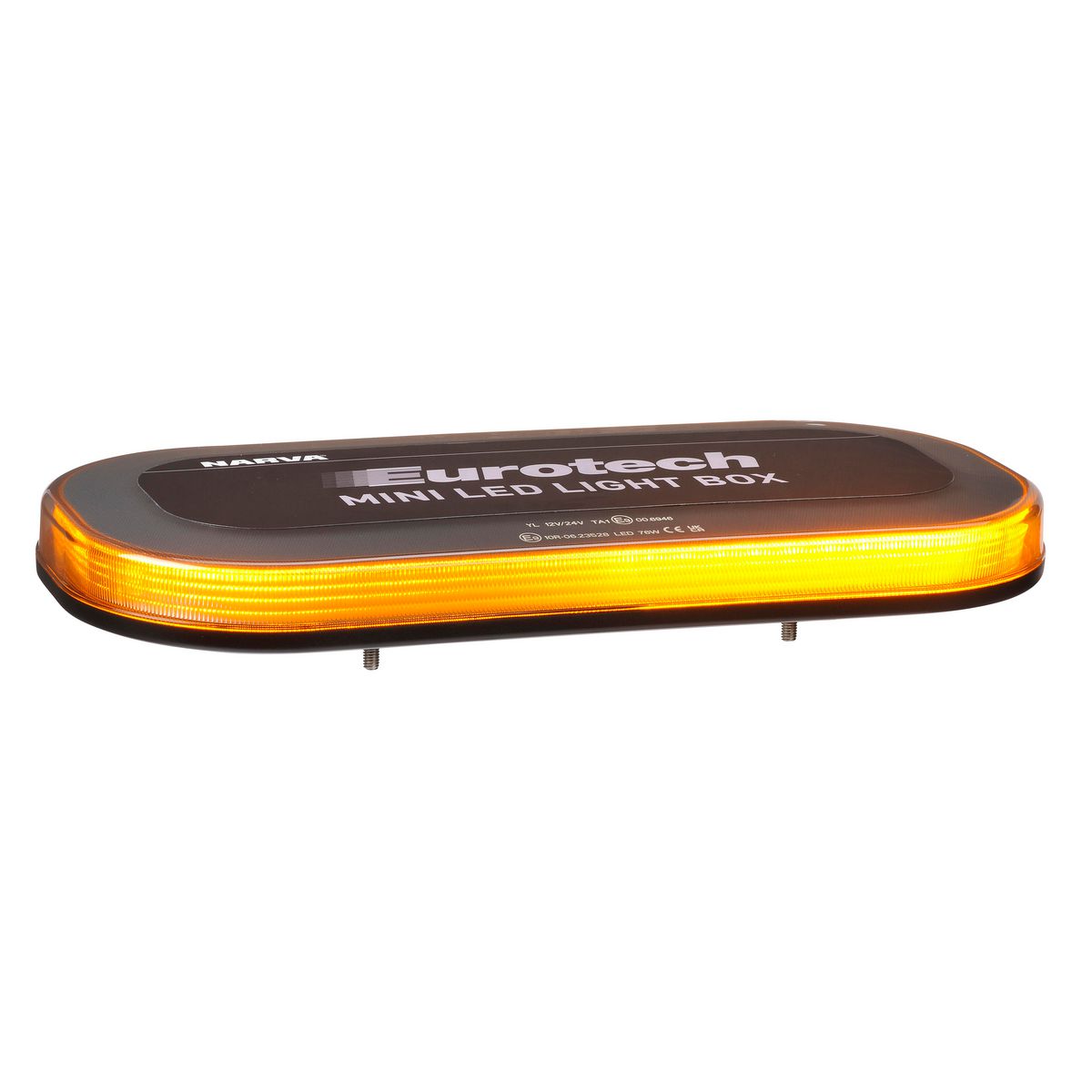 Narva LED Light Box - Amber - Flange Base - Clear Smoked Lense 85014AC-1