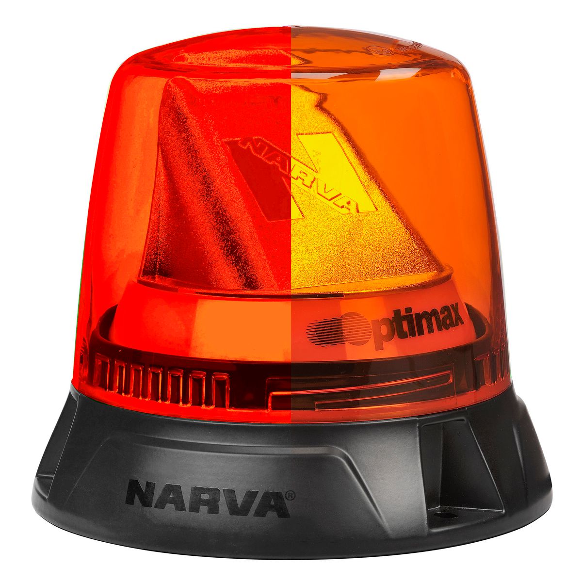 Narva 10-33 Volt Optimax LED Rotating beacon - Dual Colour - Amber/Red - Flange Base 85660AR
