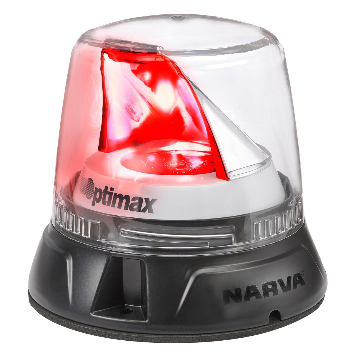 Narva 10-33 Volt Optimax LED Rotating beacon - Dual Colour - Amber/Red - Flange Base 85660AR