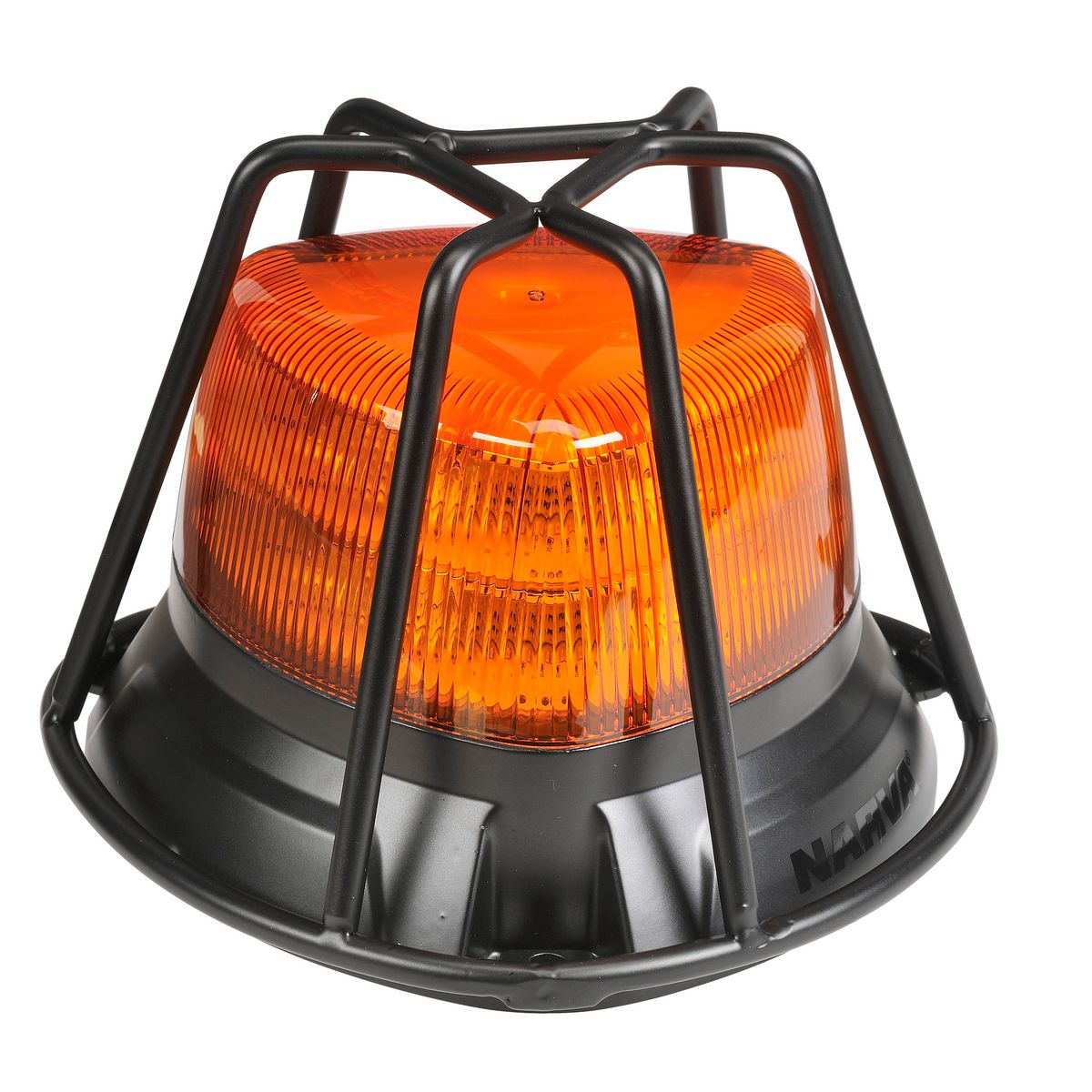 Narva 10-33 Volt Aerotech HD Short LED Strobe/Rotator with Cage - Amber - Flange Base 85618A-C