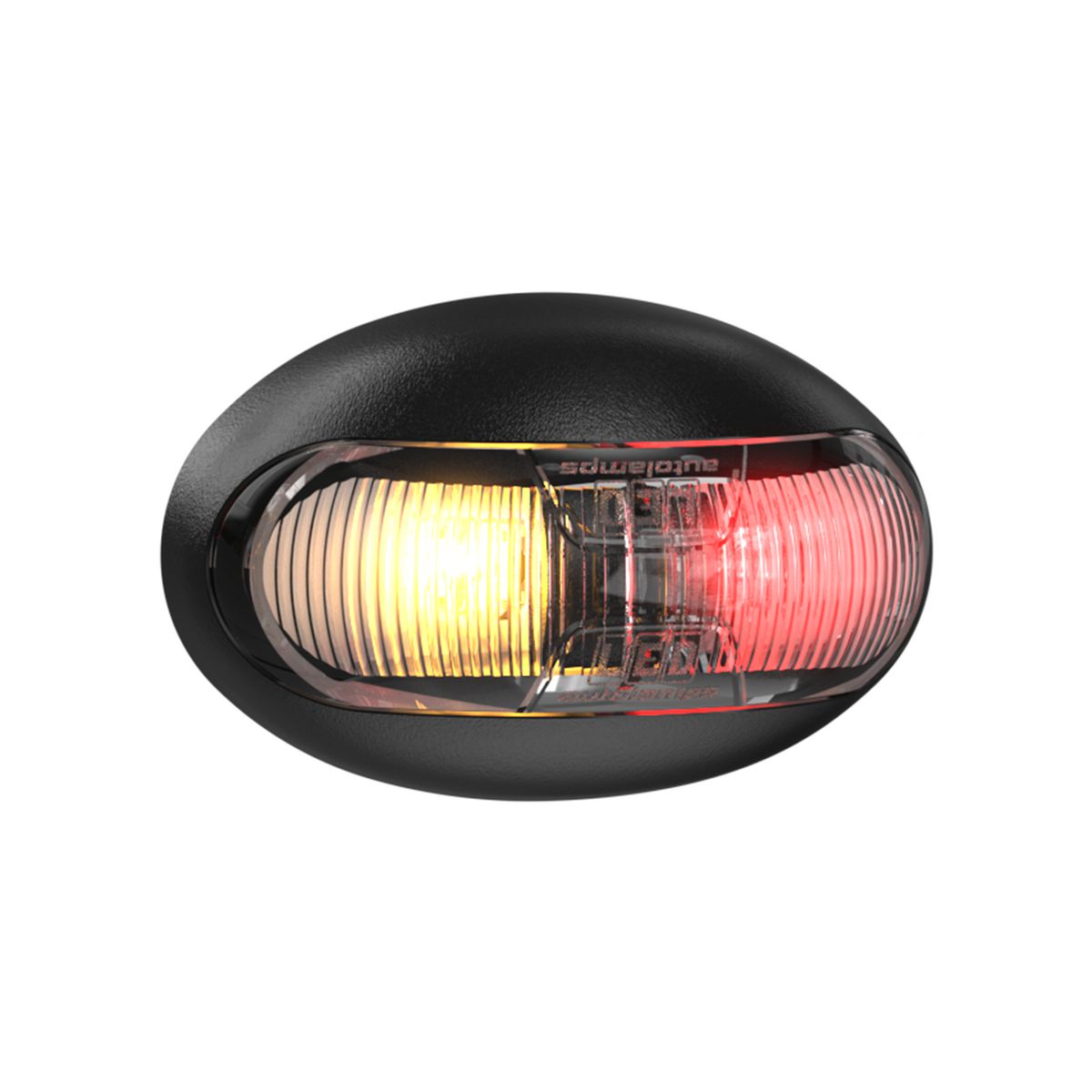 LED Autolamps 12/24 Volt Amber/Red Side Marker Lamp, Black Bracket, 40cm cable 50ARM
