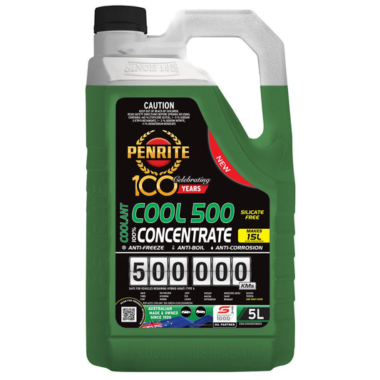 Penrite Oil 500,000 Kilometre Green Coolant Concentrate 5 Litre COOL500GREEN005