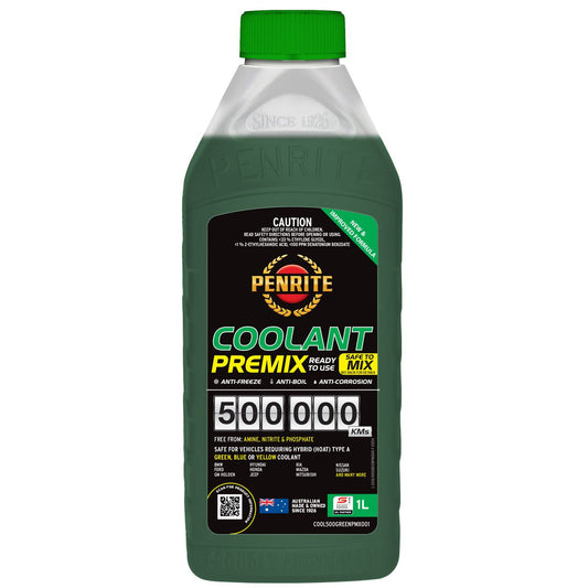 Penrite Oil 500,000 Kilometre Green Coolant Premix 1L COOL500GREENPMX001