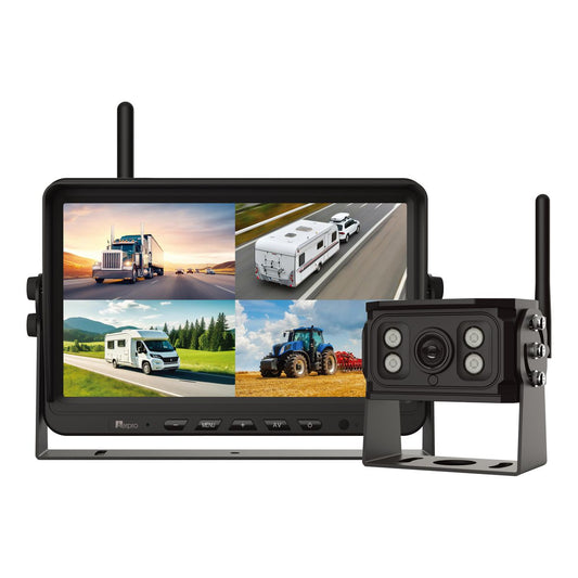 Aerpro 10In Wireless Heavy Duty Quad View Monitor 1080P HD Camera Kit With Dvr AVK10W1