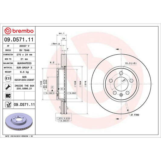Brembo Brake Disc 09.D571.11