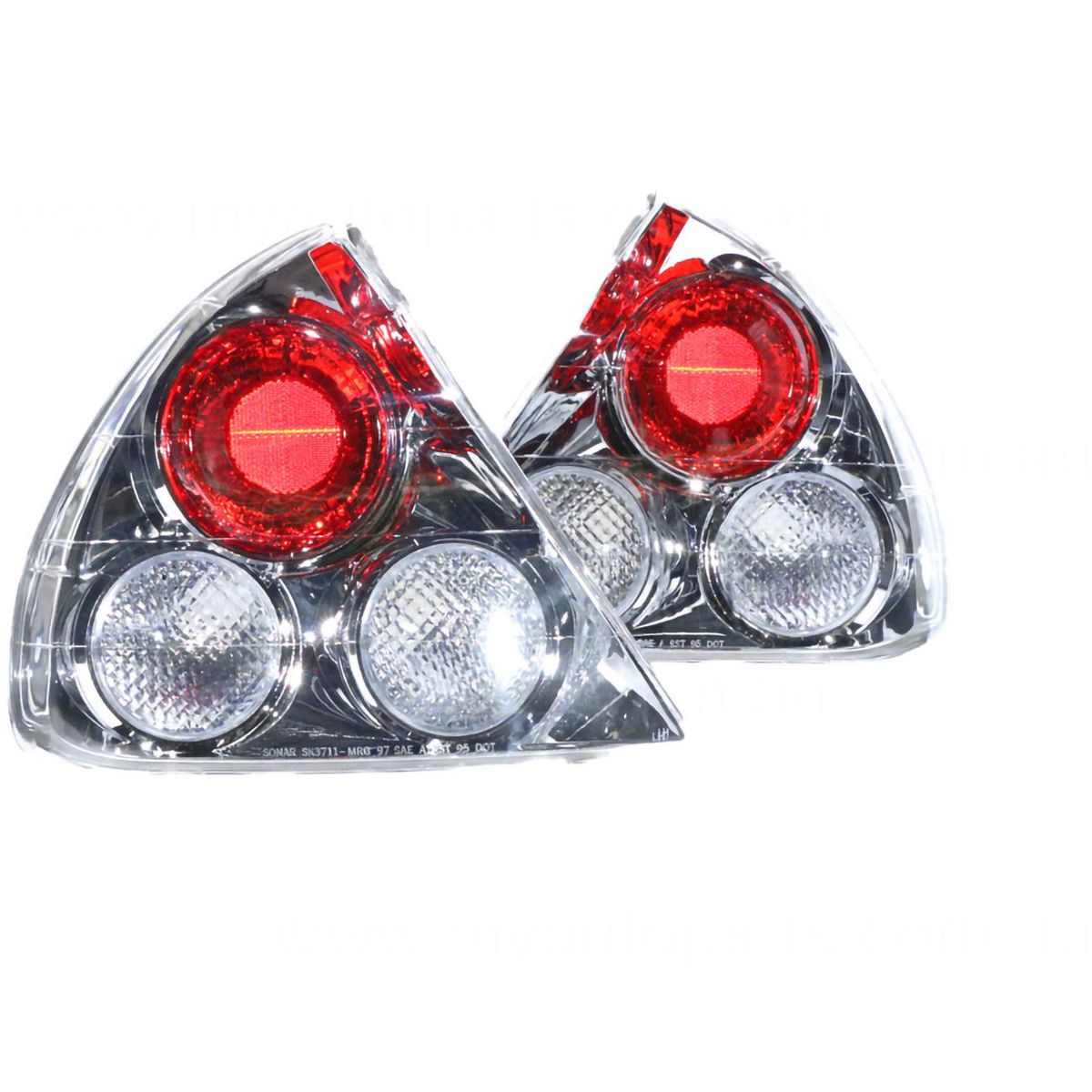 APG All Crash Chrome Tail Lamp Pair Aftermarket Suits Mitsubishi Lancer CE 6/1998 to 7/2003 CCE-21045