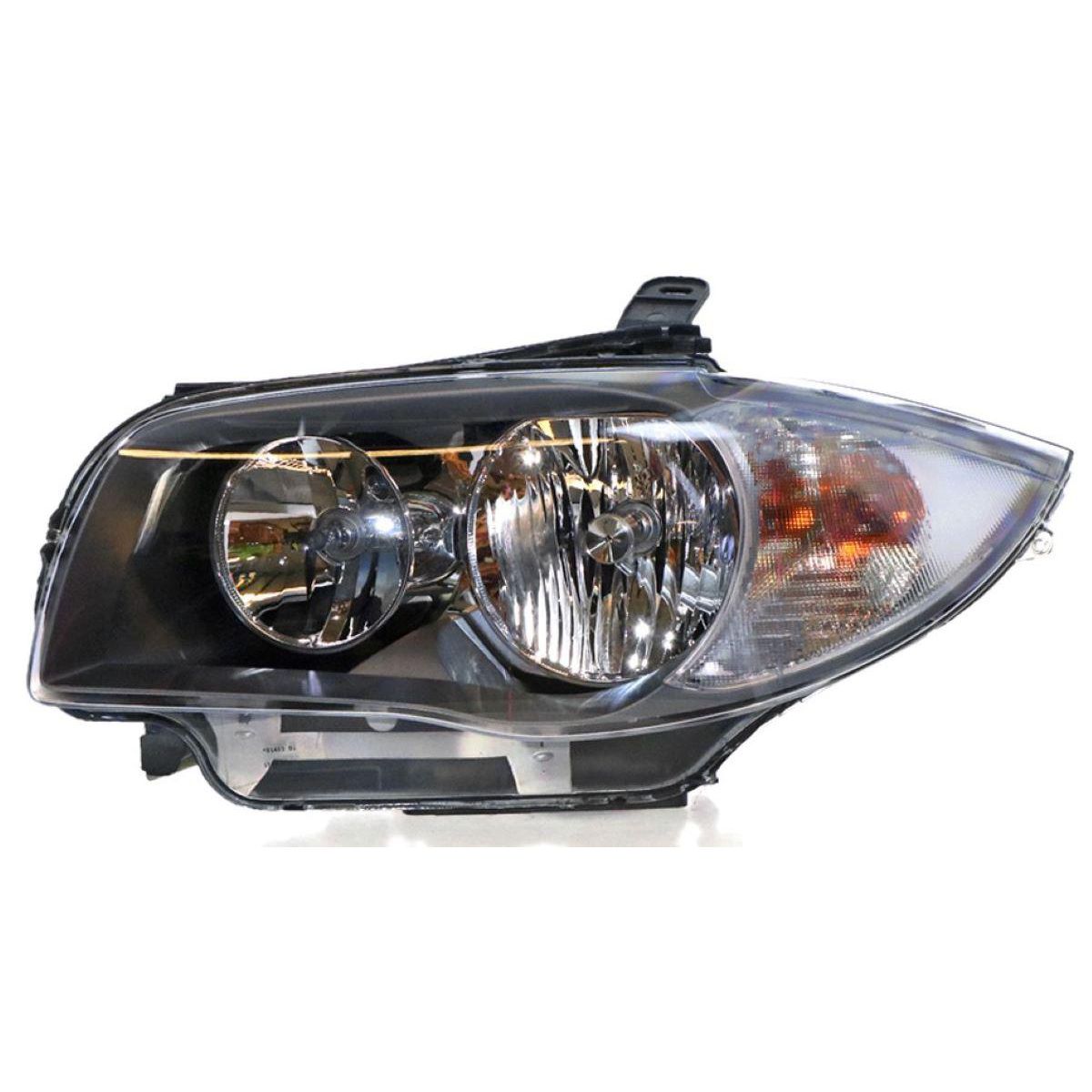 APG All Crash Halogen Black Head Lamp Passenger Side OES suits BMW 1 Series 2007 to 2009 EGA-21031LHP