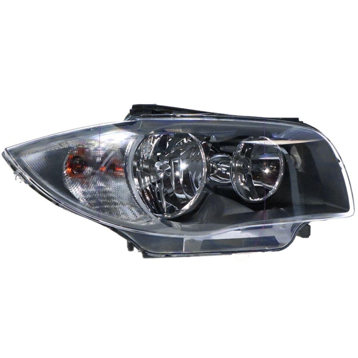 APG All Crash Halogen Black Head Lamp Drivers Side OES  suits BMW 1 Series 2007 to 2009 EGA-21031RHP
