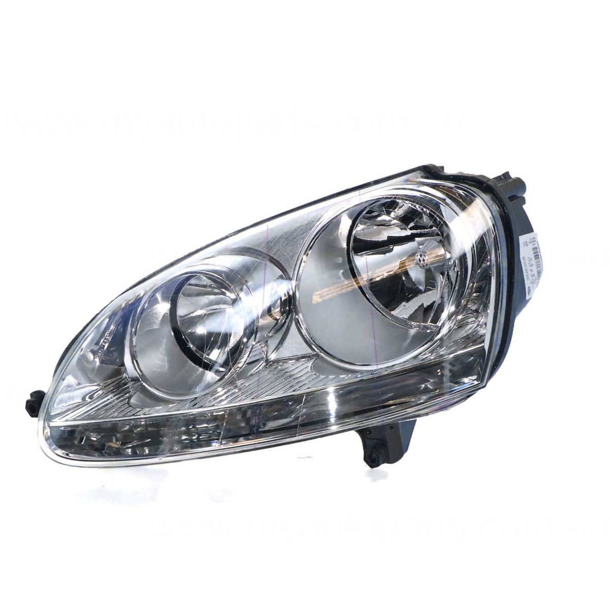 APG All Crash Chrome Head Lamp Passenger Side OES suits Volkswagen Golf/Jetta 2004 to 2011 VGF-21031LHP