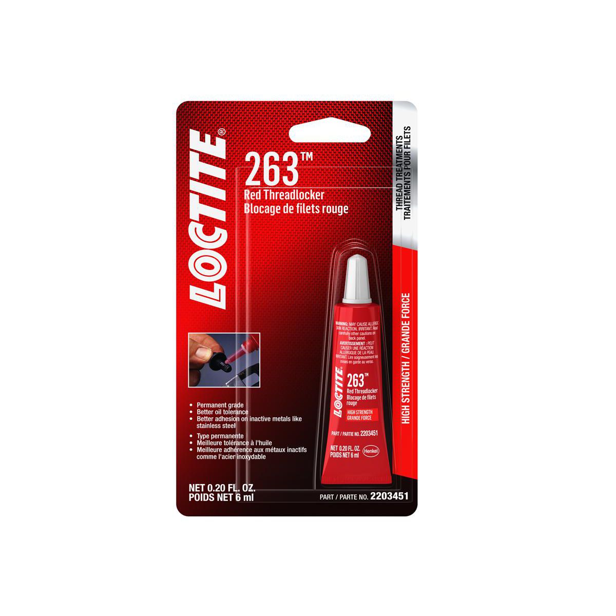 Loctite 263 - Threadlocker - High Strength - Red - 6Ml 2203451