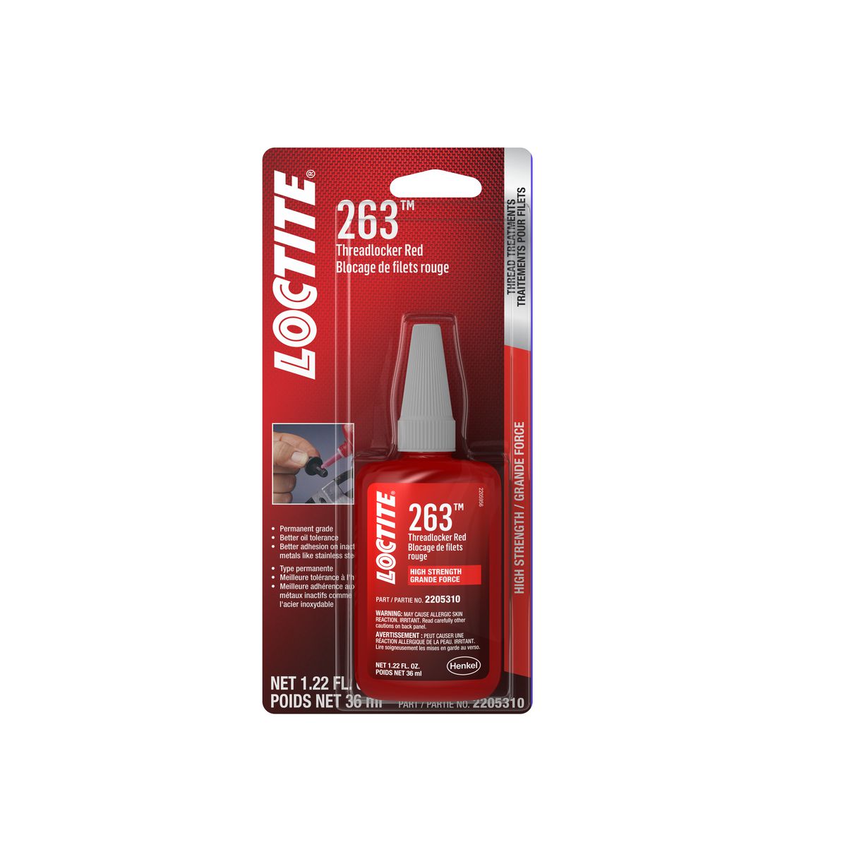 Loctite 263 - Threadlocker - High Strength - Red - 36Ml 2205310
