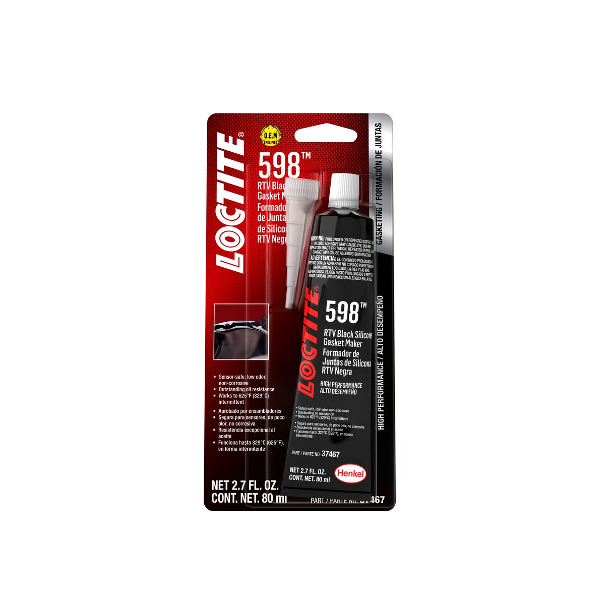 Loctite Si 598 - Silicone - Black - 80Ml 491985