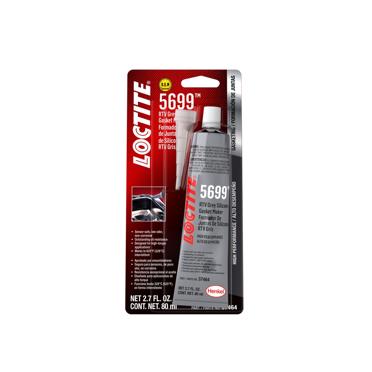 Loctite Si 5699 - Silicone - Grey - 80Ml 491982