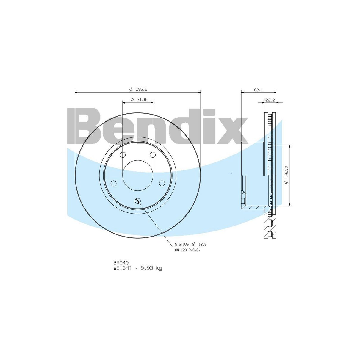 Bendix Ultimate+ Brake Rotor BR040ULT+