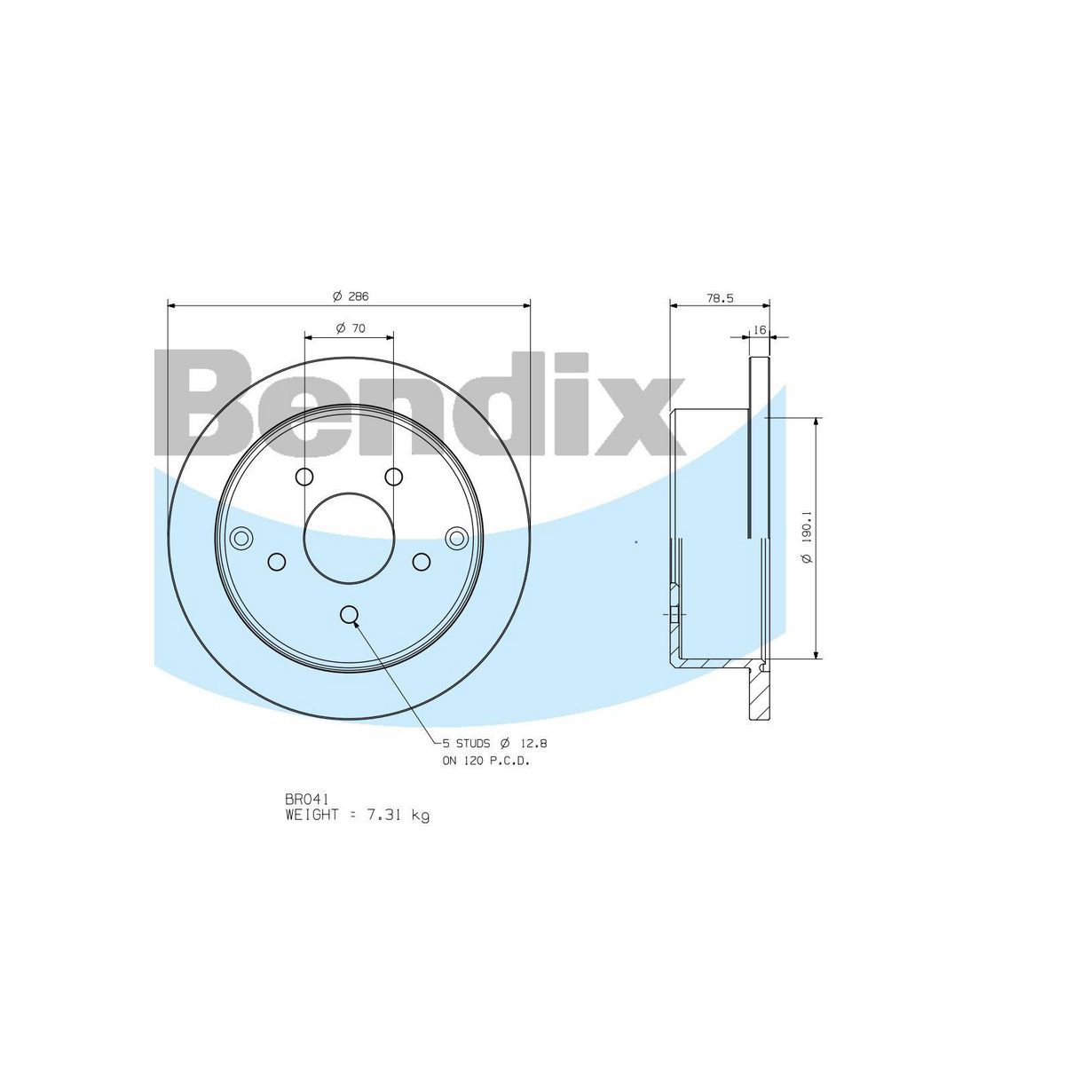 Bendix Ultimate+ Brake Rotor BR041 ULT+