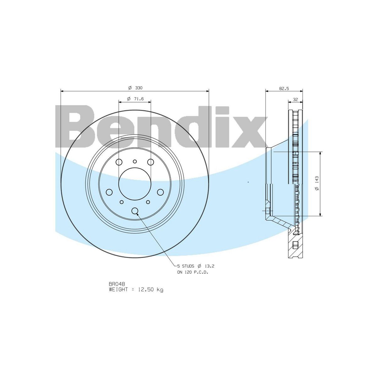 Bendix Ultimate+ Brake Rotor BR048 ULT+