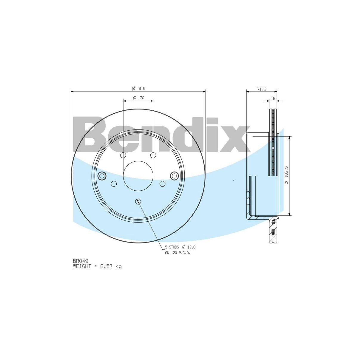 Bendix Ultimate+ Brake Rotor BR049 ULT+