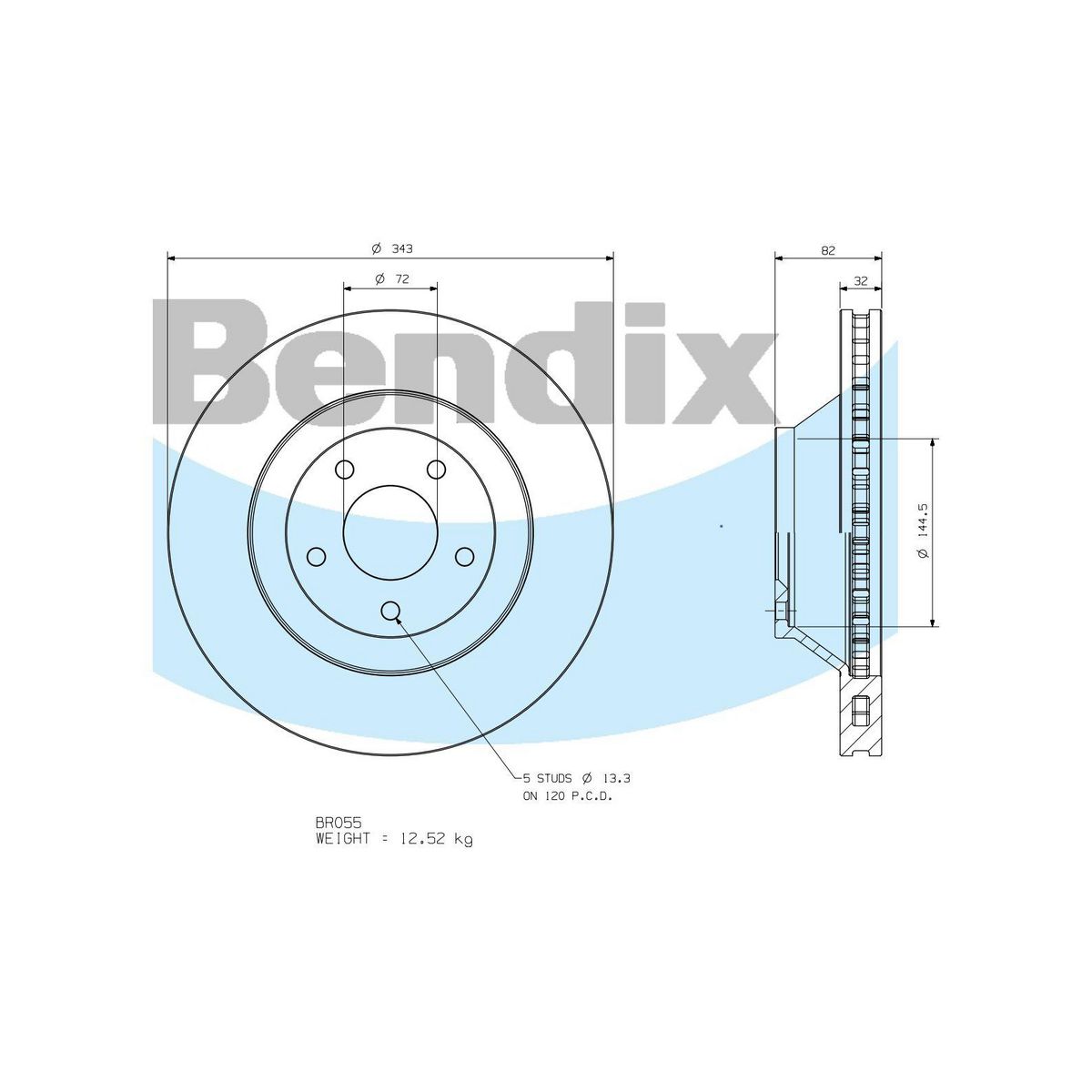 Bendix Ultimate+ Brake Rotor BR055 ULT+