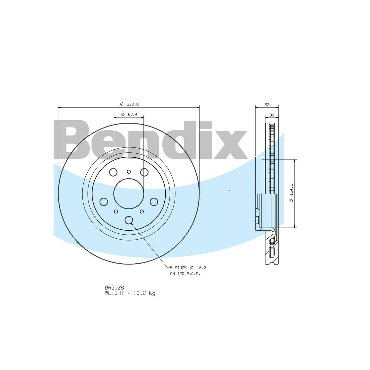Bendix Ultimate+ Brake Rotor BR2028 ULT+