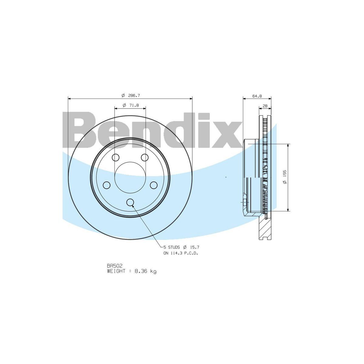 Bendix Ultimate+ Brake Rotor BR502 ULT+