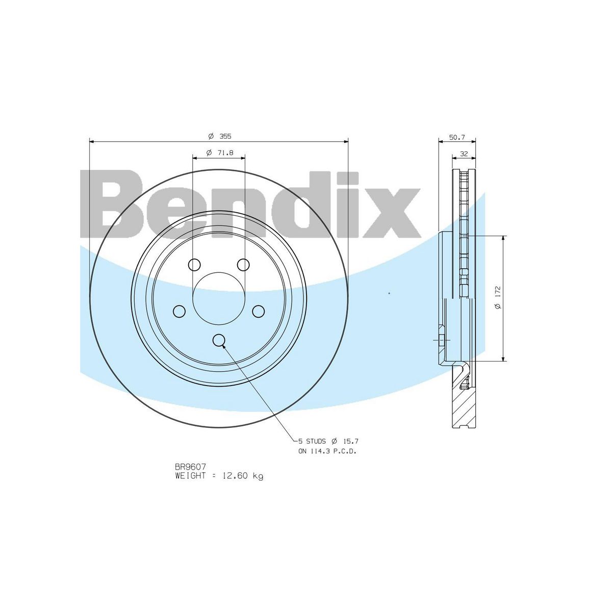 Bendix Ultimate+ Brake Rotor BR9607 ULT+