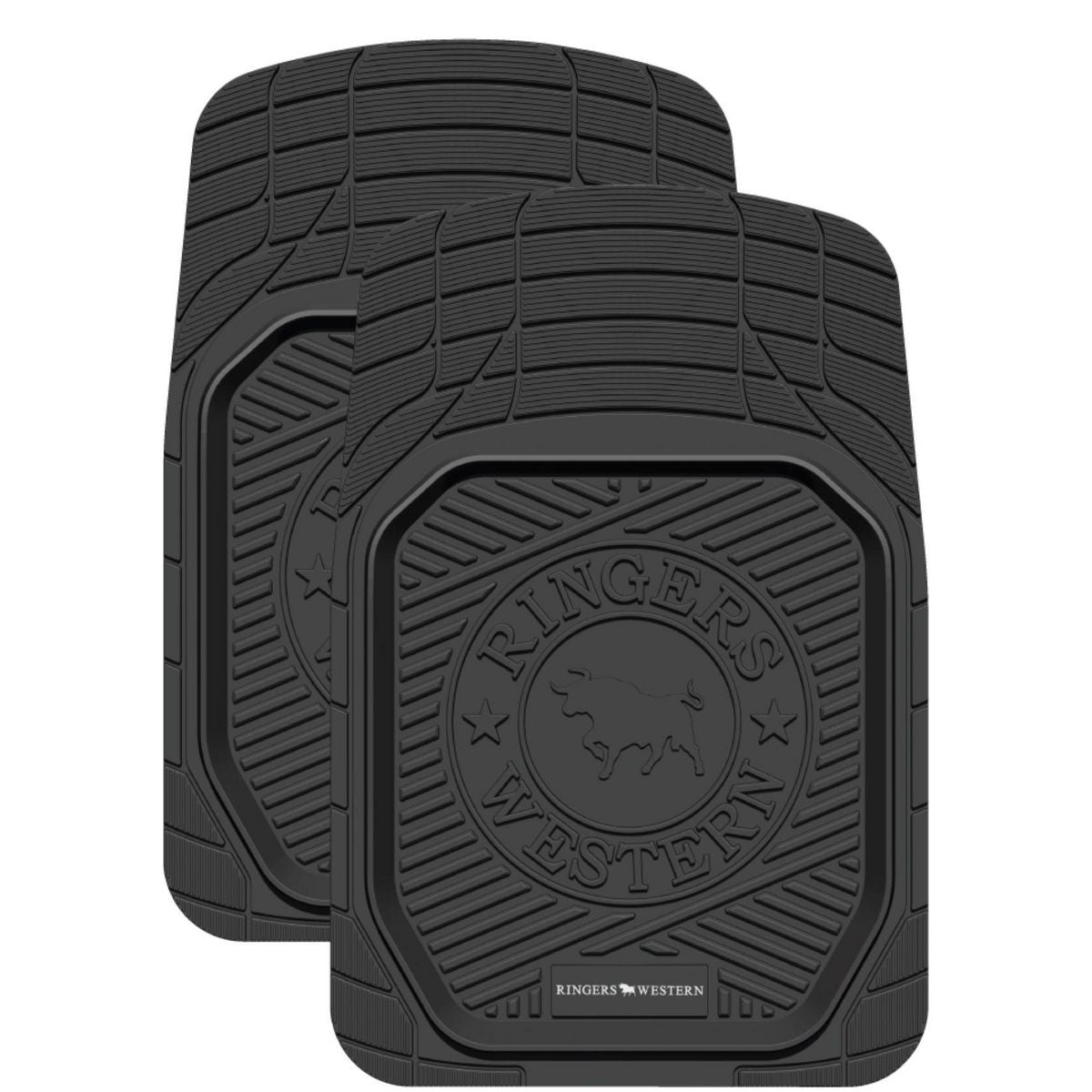 Ringers Western Rubber Front Floor Mats CMRW-BLKFR