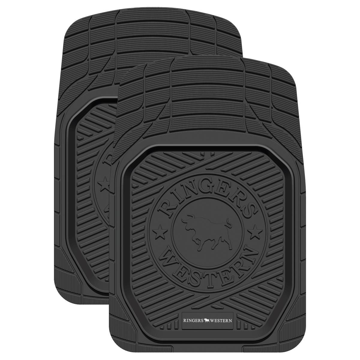 Ringers Western Rubber Front Floor Mats CMRW-BLKFR