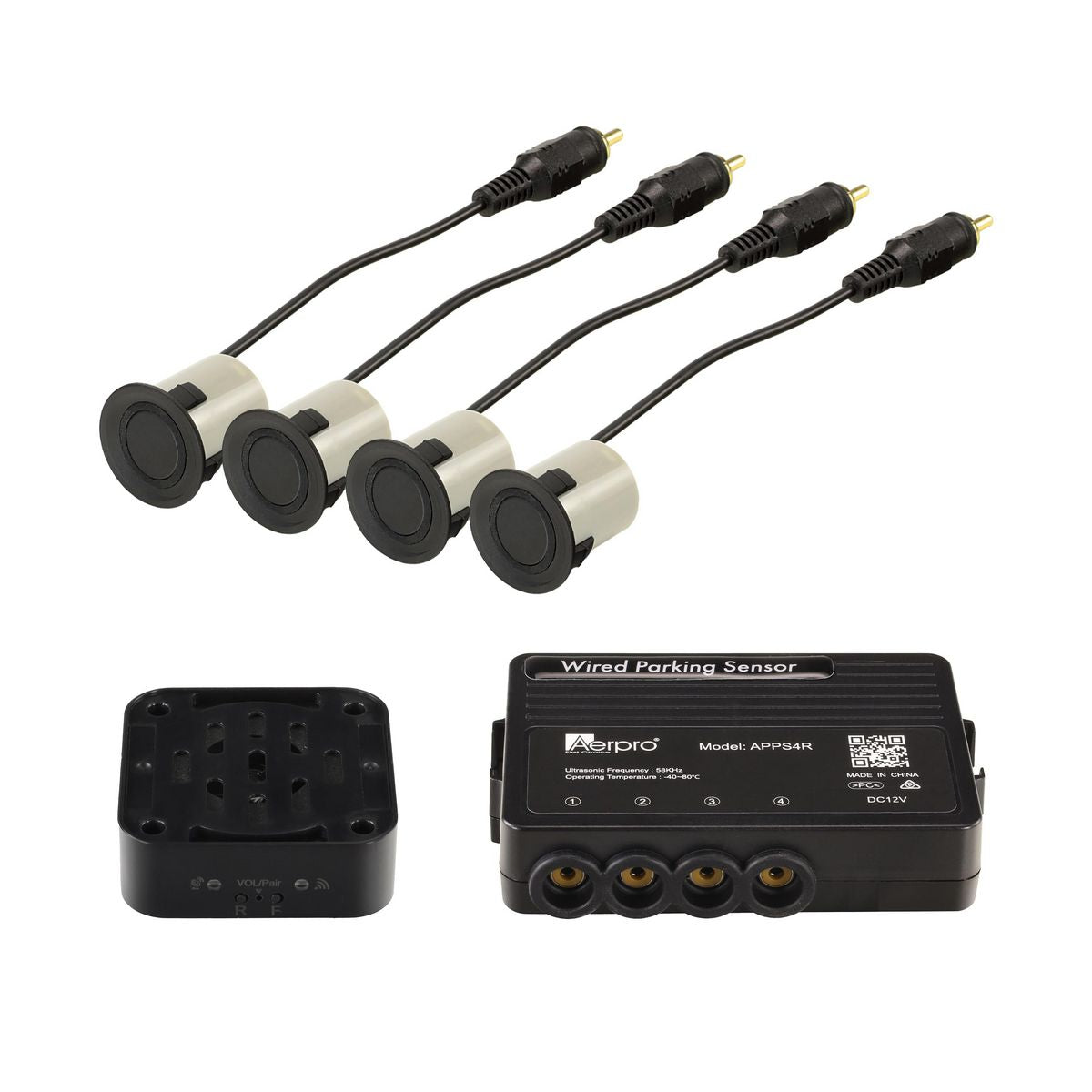Aerpro Wired 4 Head Rear Parking Sensor System With Speaker APPS4R