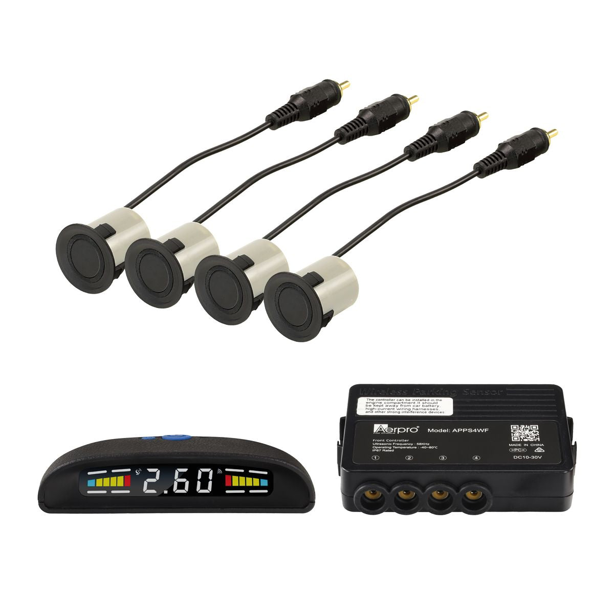Aerpro Wireless 4 Head Front Parking Sensor System With Speaker APPSWF