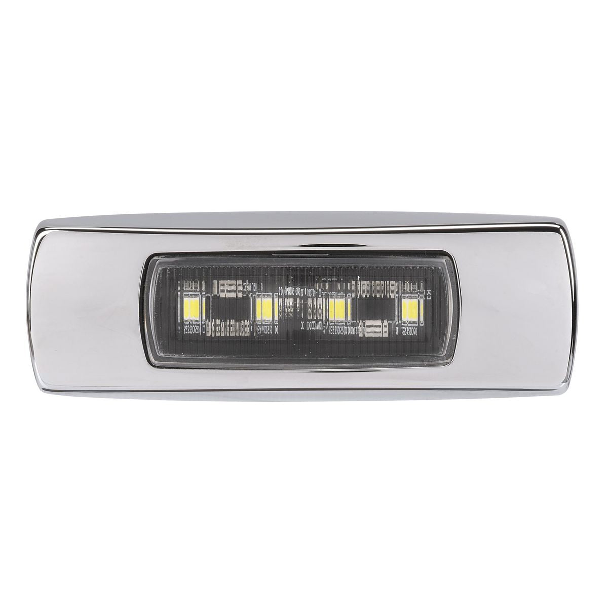 Narva 9-33 Volt Surface Mount LED front end outline marker(white) with Chrome cover and 0.5m cable - Bulk pack 10 96812/10