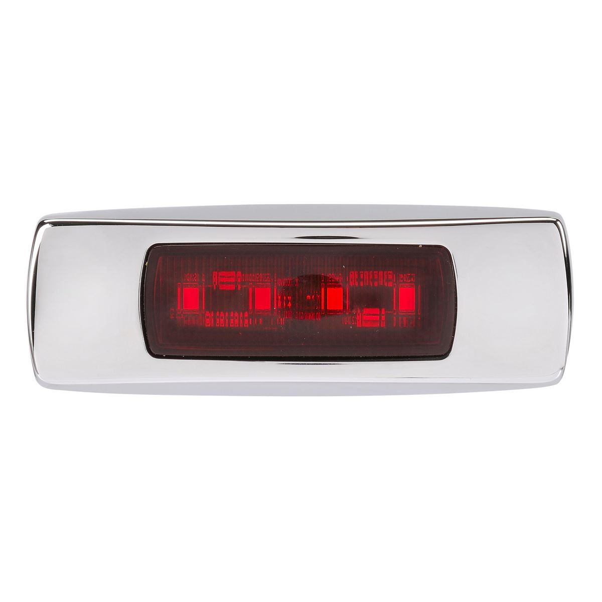 Narva 9-33 Volt Surface Mount LED rear end outline marker lamp(red) with Chrome cover and 0.5m cable 96832
