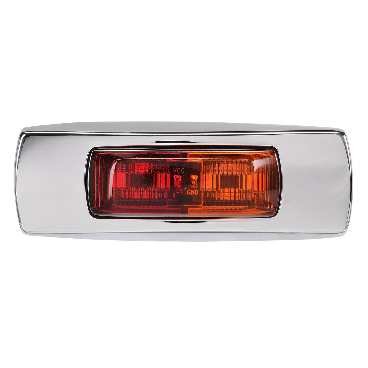 Narva 9-33 Volt Surface Mount LED Side marker lamp(red/amber) with Chrome cover and 0.5m cable - bulk pack 10 96802/10