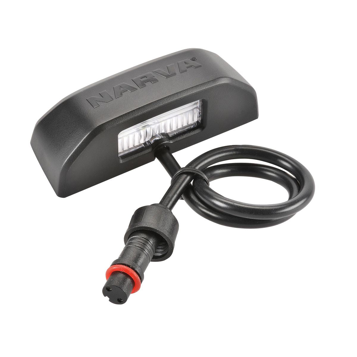 Narva 9-33 Volt LED License plate lamp in Charcoal Black housing and 0.5m cable 96862