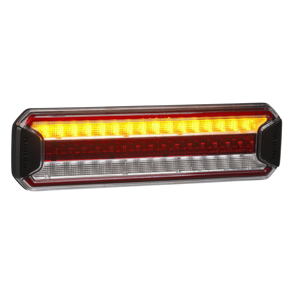 Narva 9-33 Volt LED Rear Stop/Tail, direcion indicator and reverse lamp with in built retro reflector and 0.5m hard wired cable and Deutsch connector 97310-D