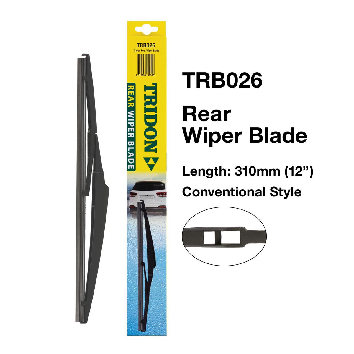 Tridon Hook Style Conventional Rear Wiper Blade 310mm (12In) TRB026