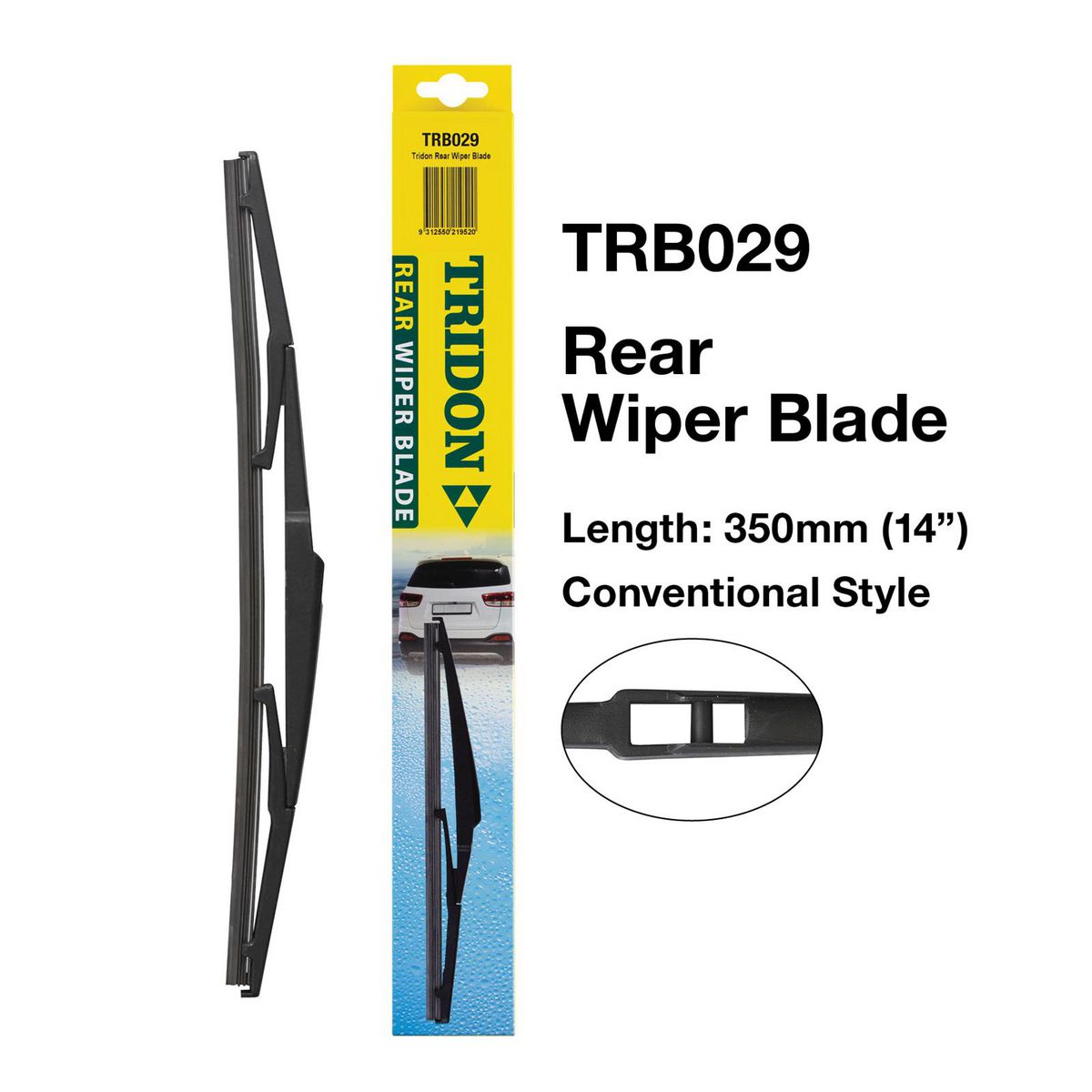 Tridon Hook Style Conventional Rear Wiper Blade 350mm (14In) TRB029