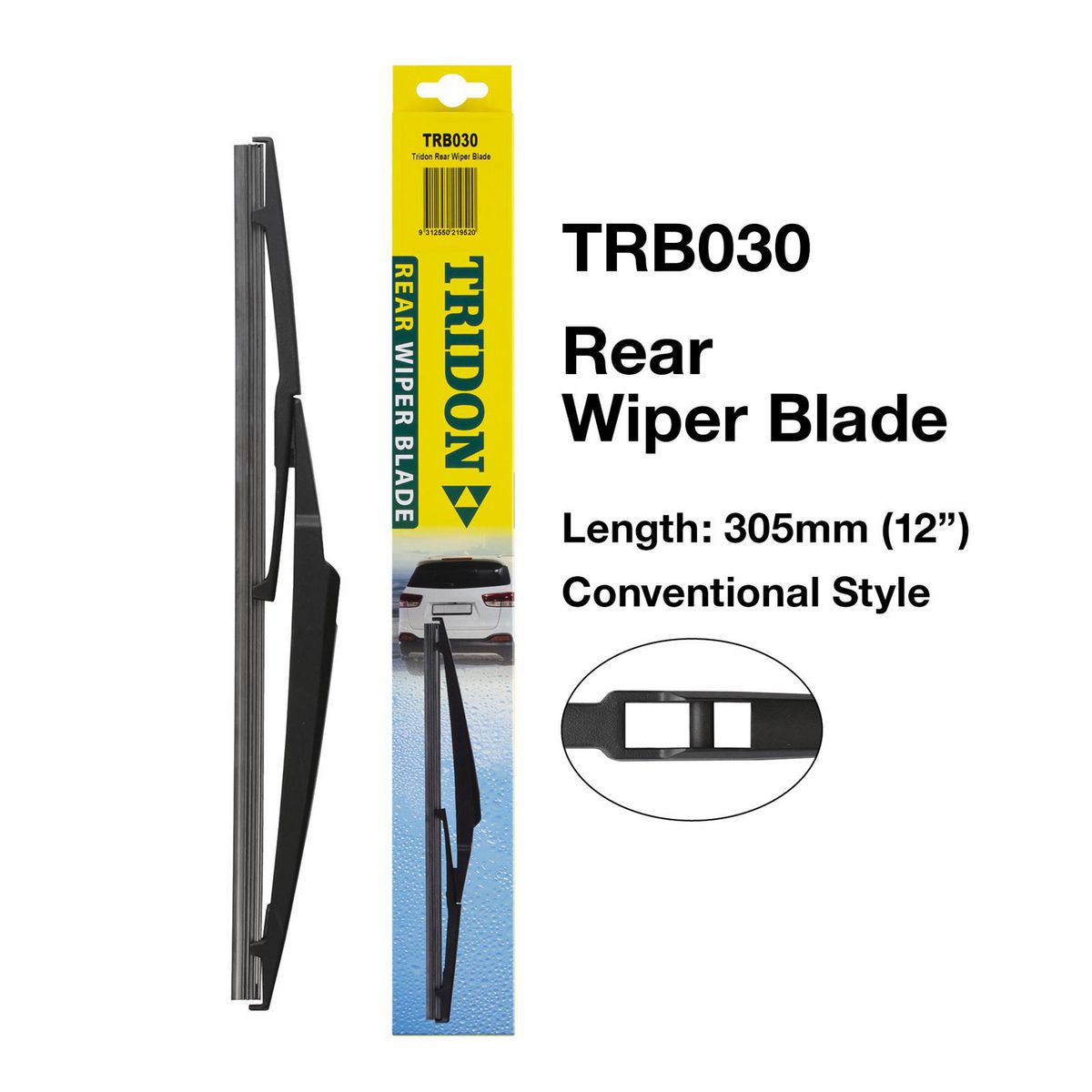Tridon Hook Style Conventional Rear Wiper Blade 310mm (12In) TRB030