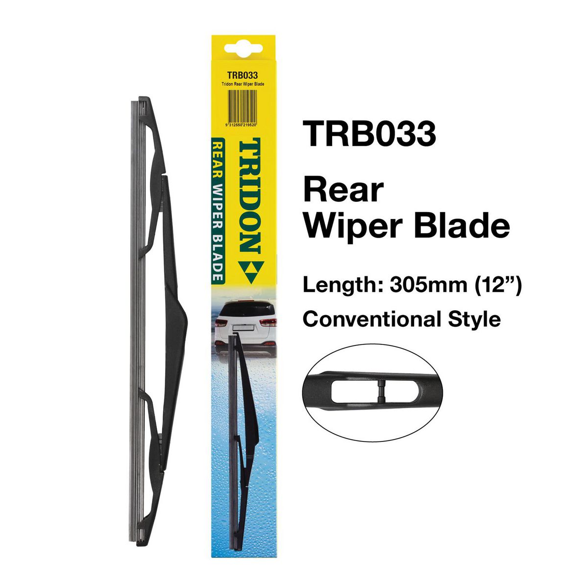 Tridon Hook Style Conventional Rear Wiper Blade 310mm (12In) TRB033