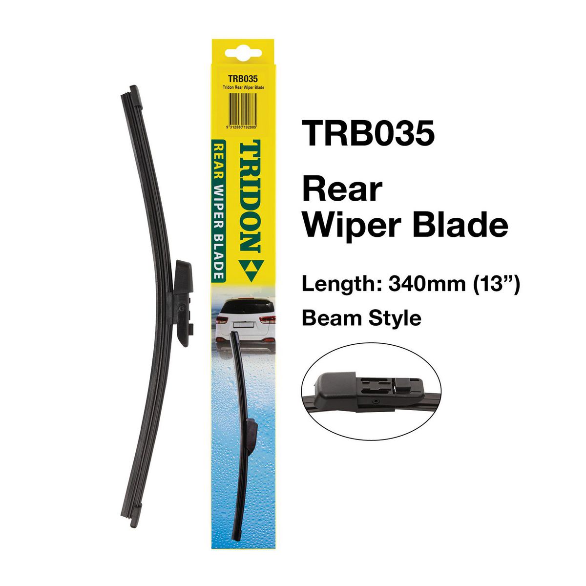 Tridon Hook Stlye Beam Balde Rear Wiper 340mm (13In) TRB035