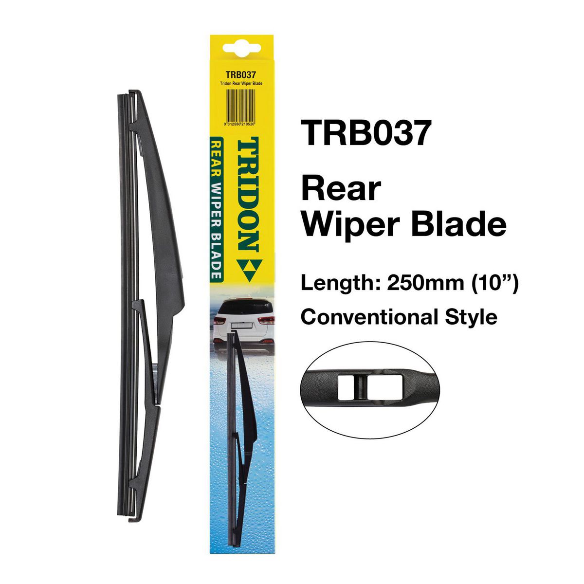 Tridon Hook Style Conventional Rear Wiper Blade 250mm (10In) TRB037