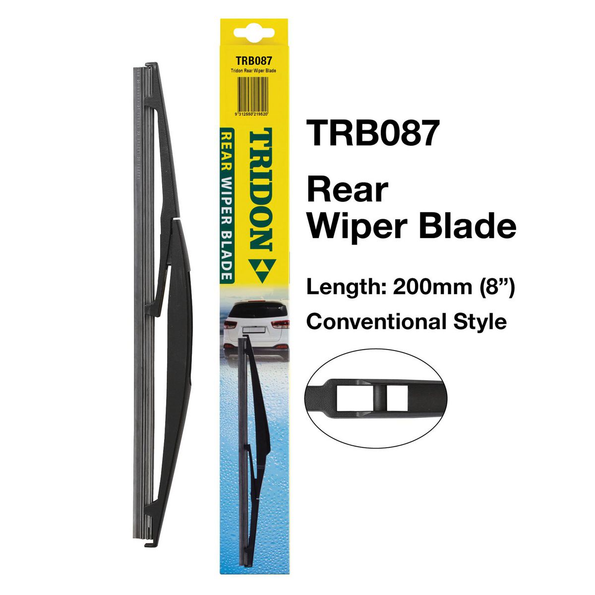 Tridon Hook Style Conventional Rear Wiper Blade 200mm (8In) TRB087
