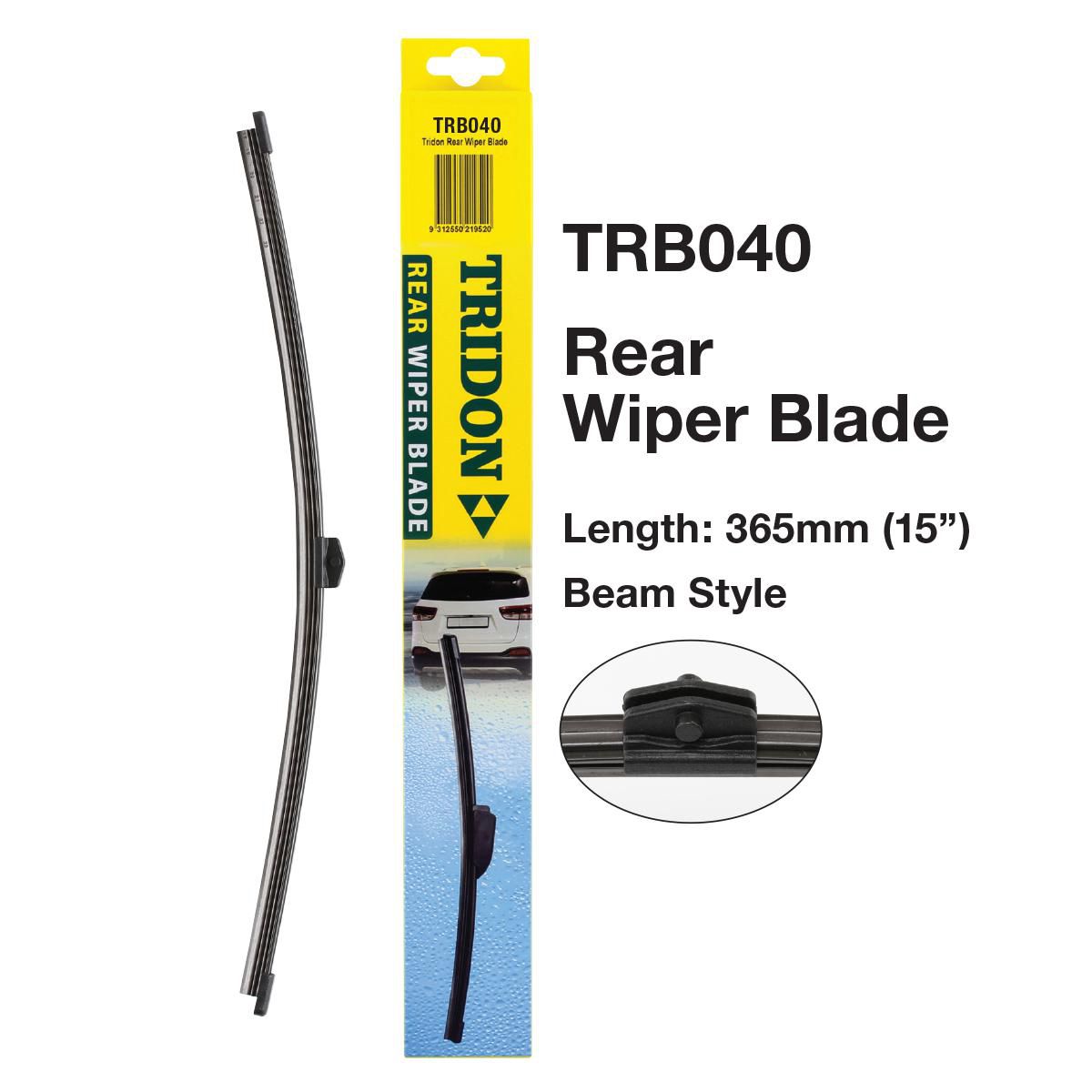 Tridon Hook Style Beam Blade Rear Wiper370mm (15In) TRB040