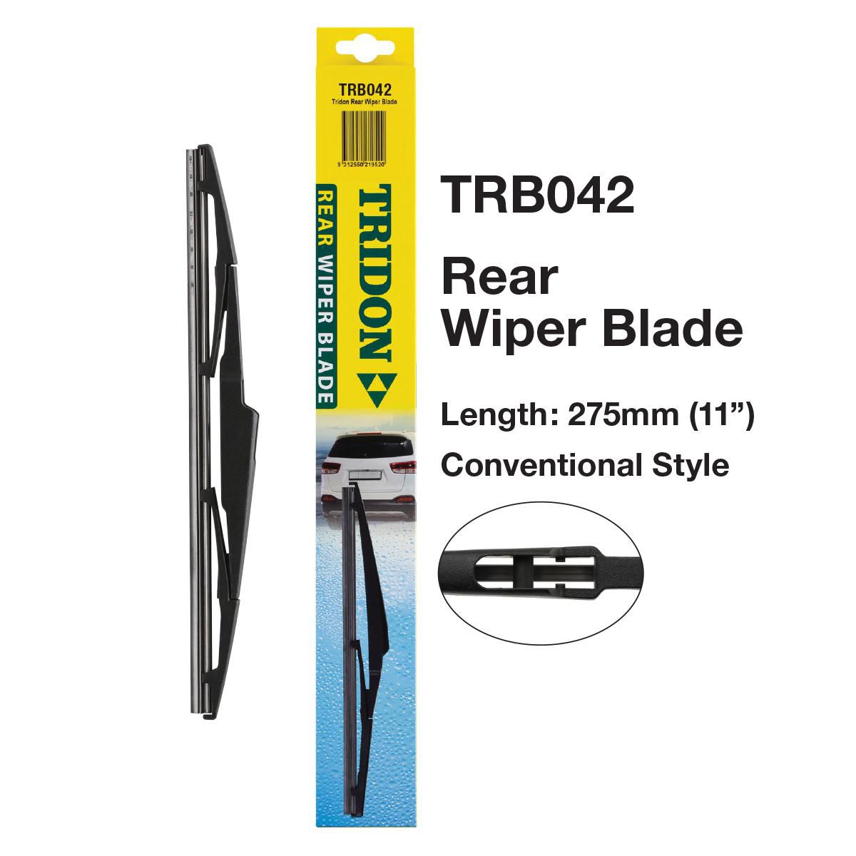Tridon Hook Style Conventional Rear Wiper Blade 275mm ( 11In) TRB042