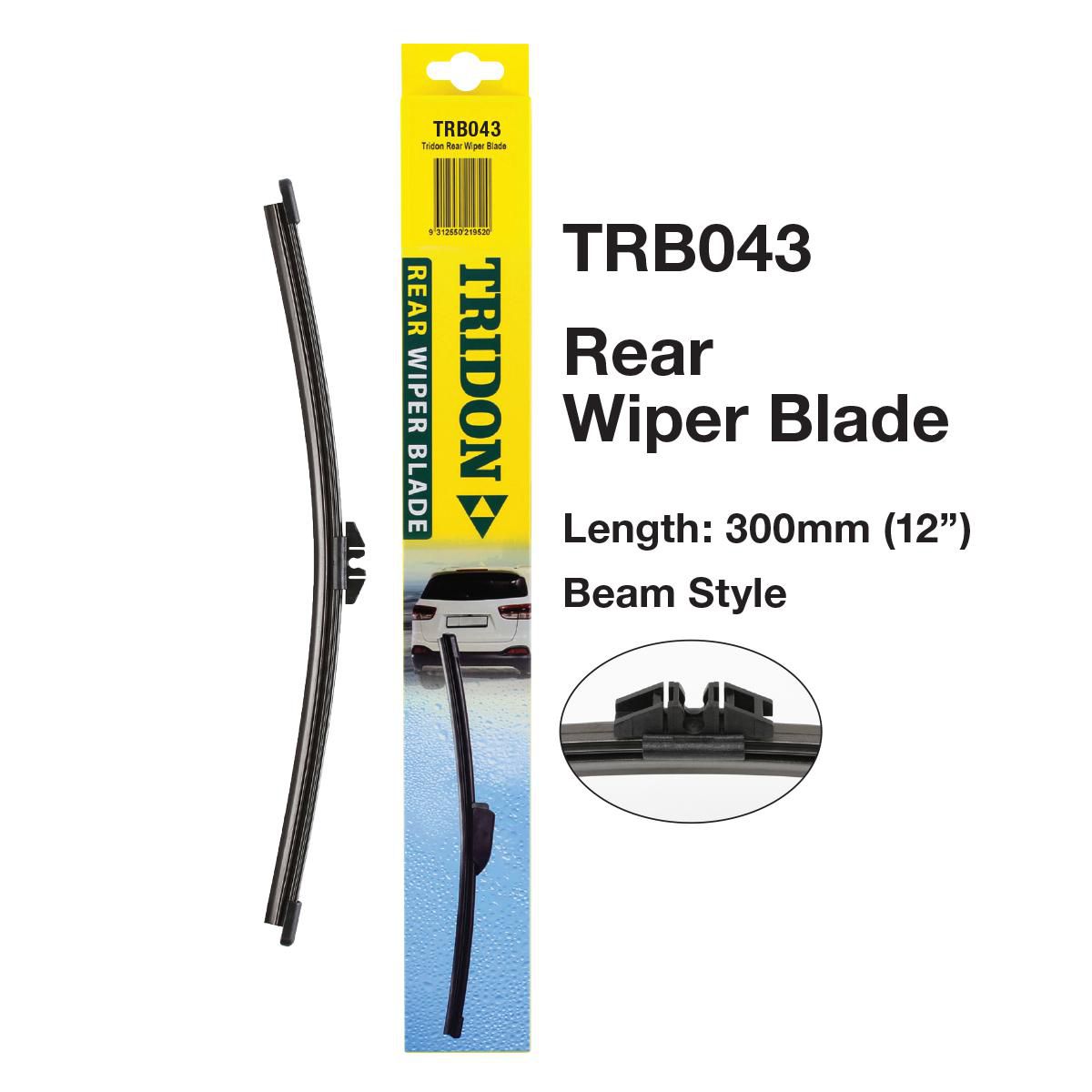 Tridon Hook Style Beam Blade Rear Wiper 300mm (12In) TRB043